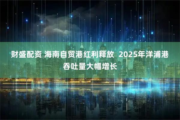 财盛配资 海南自贸港红利释放 2025年洋浦港吞吐量大幅增长